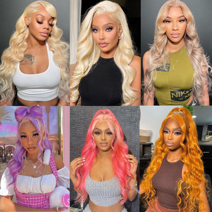Blonde Wig Human Hair HD 613 Lace Front Wigs Human Hair 13X4 Body Wave Lace Front Wig Human Hair Pre Plucked with Baby Hair 24 Inch
