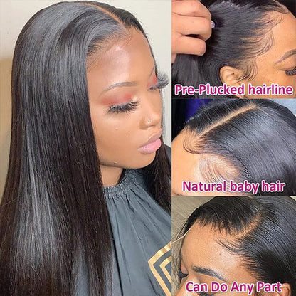Straight Lace Front Wig Glueless Human Hair Wigs HD 13X4 Lace Frontal Wigs