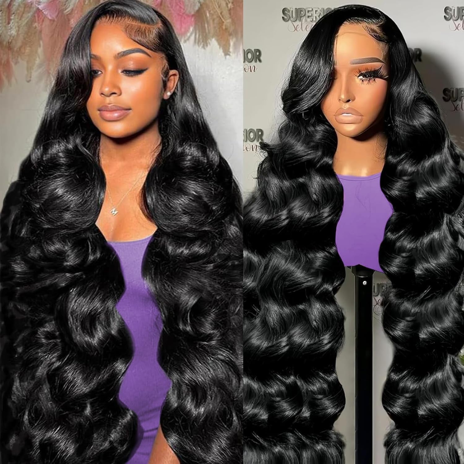 28" Lace Front Wigs Pre Plucked with Baby Hair 180 Density Body Wave Human Hair Wig Glueless Wigs for Women 13X4 HD Lace Frontal Brazilian Virgin Hair Wig