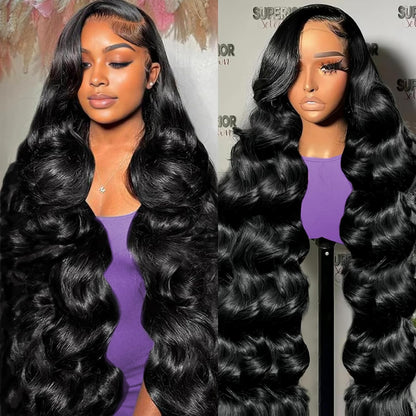28" Lace Front Wigs Pre Plucked with Baby Hair 180 Density Body Wave Human Hair Wig Glueless Wigs for Women 13X4 HD Lace Frontal Brazilian Virgin Hair Wig