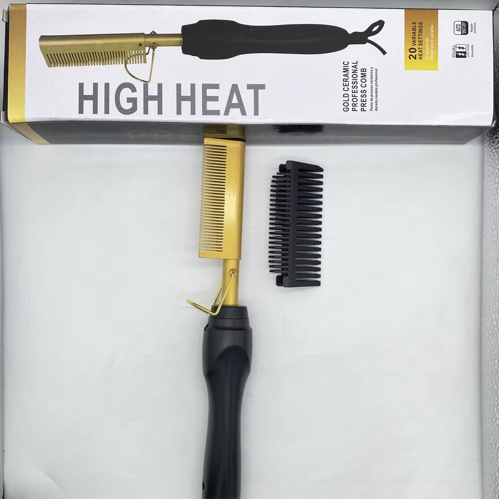 Hot Comb Hair Straightener Brush Hot Comb Pressing Electric Heat Electric Hair Brushes Styling Tools