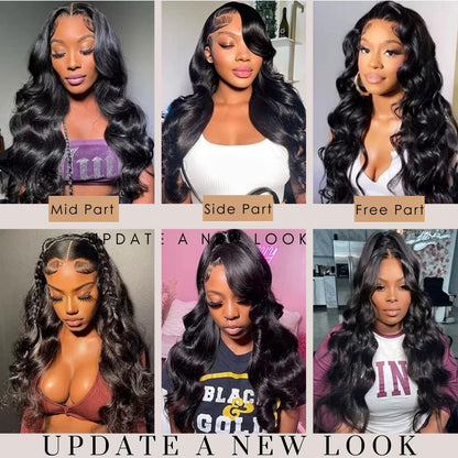 28" Lace Front Wigs Pre Plucked with Baby Hair 180 Density Body Wave Human Hair Wig Glueless Wigs for Women 13X4 HD Lace Frontal Brazilian Virgin Hair Wig