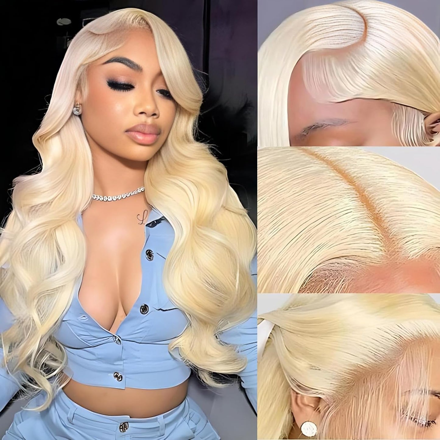 Blonde Wig Human Hair HD 613 Lace Front Wigs Human Hair 13X4 Body Wave Lace Front Wig Human Hair Pre Plucked with Baby Hair 24 Inch