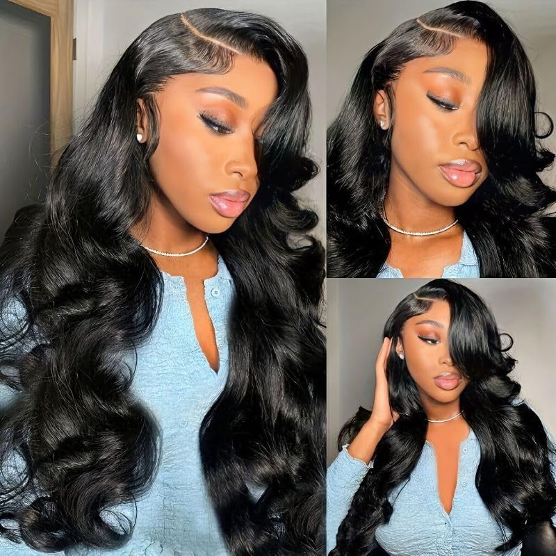 28" Lace Front Wigs Pre Plucked with Baby Hair 180 Density Body Wave Human Hair Wig Glueless Wigs for Women 13X4 HD Lace Frontal Brazilian Virgin Hair Wig
