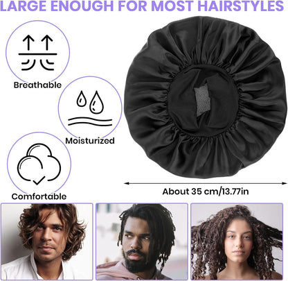 Silk Bonnet for Men, Satin Bonnet Elastic Band Silk Sleep Cap Soft Adjustable Hair Cap Hair Wrap for Women Sleeping