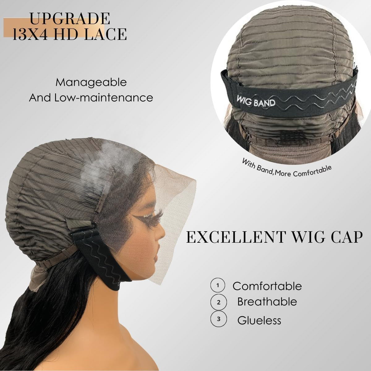 28" Lace Front Wigs Pre Plucked with Baby Hair 180 Density Body Wave Human Hair Wig Glueless Wigs for Women 13X4 HD Lace Frontal Brazilian Virgin Hair Wig