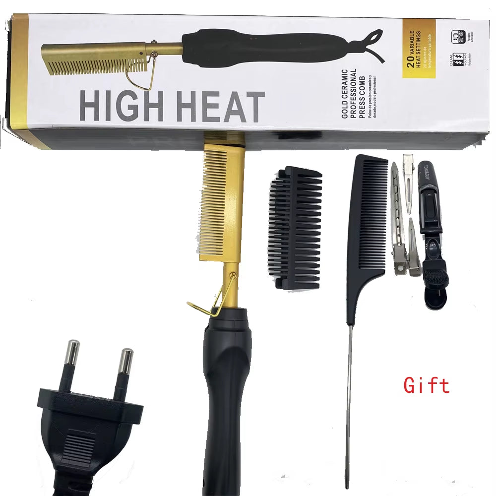 Hot Comb Hair Straightener Brush Hot Comb Pressing Electric Heat Electric Hair Brushes Styling Tools