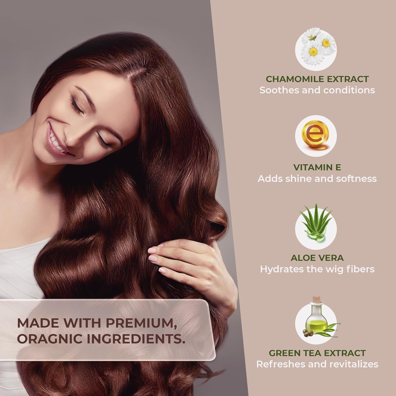 Luxury Wig Shampoo and Conditioner Set for Synthetic and Natural Hair Wigs - Made in USA, Sulfate-Free, Enhances Shine & Softness, Prolongs Wig Lifespan, Deeply Nourishes & Detangles