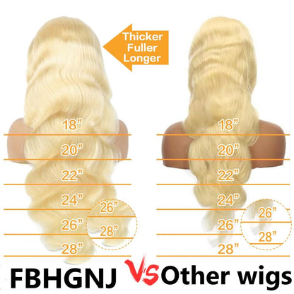 Blonde Wig Human Hair HD 613 Lace Front Wigs Human Hair 13X4 Body Wave Lace Front Wig Human Hair Pre Plucked with Baby Hair 24 Inch