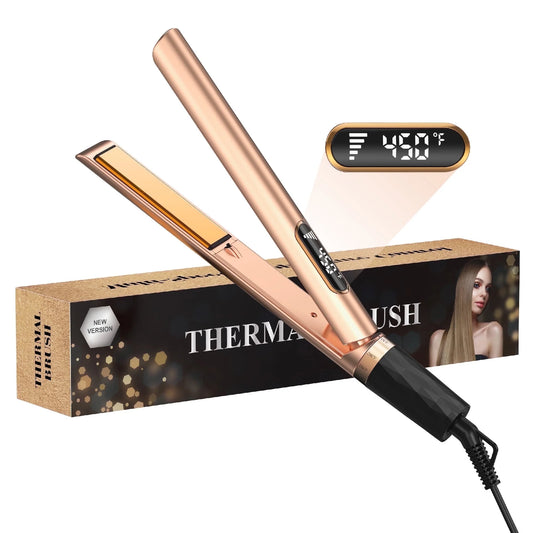 Flat Iron Hair Straightener, Hair Straighteners for Women, Ionic Curling Iron, Gold