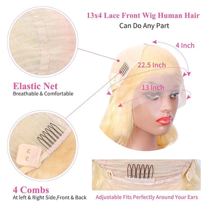 Blonde Wig Human Hair HD 613 Lace Front Wigs Human Hair 13X4 Body Wave Lace Front Wig Human Hair Pre Plucked with Baby Hair 24 Inch