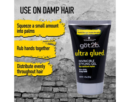 Schwarzkopf Got 2B Ultra Glued Invincible Styling Gel, 1.25 Oz