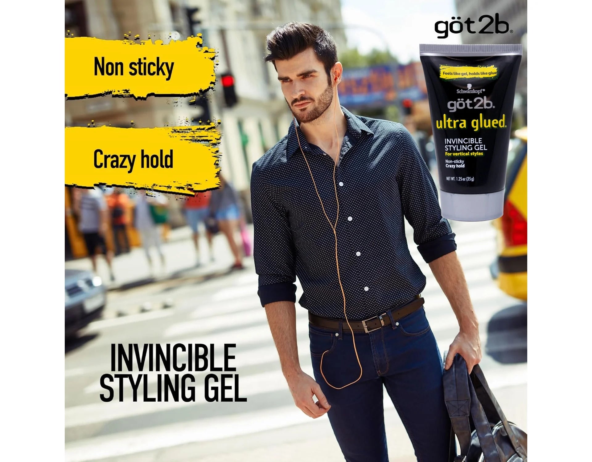 Schwarzkopf Got 2B Ultra Glued Invincible Styling Gel, 1.25 Oz