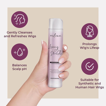 Luxury Wig Shampoo and Conditioner Set for Synthetic and Natural Hair Wigs - Made in USA, Sulfate-Free, Enhances Shine & Softness, Prolongs Wig Lifespan, Deeply Nourishes & Detangles