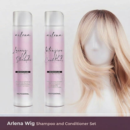 Luxury Wig Shampoo and Conditioner Set for Synthetic and Natural Hair Wigs - Made in USA, Sulfate-Free, Enhances Shine & Softness, Prolongs Wig Lifespan, Deeply Nourishes & Detangles