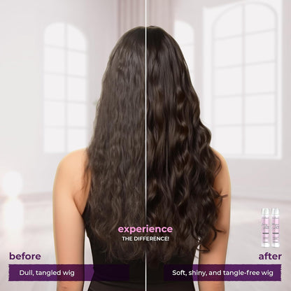 Luxury Wig Shampoo and Conditioner Set for Synthetic and Natural Hair Wigs - Made in USA, Sulfate-Free, Enhances Shine & Softness, Prolongs Wig Lifespan, Deeply Nourishes & Detangles